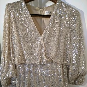 Eliza J silver sequined dress
